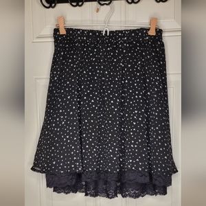 Torrid Black and White Heart Chiffon Top and Skirt